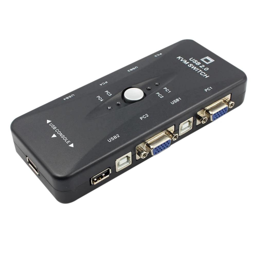 USB 2.0 KVM ġ ڽ  4 KVM ̺ Ű , VGA SVGA PC Ʈ, 4 Ʈ 1 